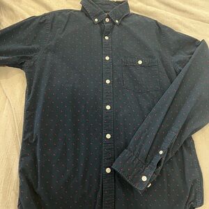 Men's Navy Blue Button-Down Shirt